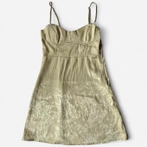 Princess polly satin jacquard corset style mini dress